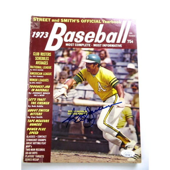 Reggie Jackson Signed Autographed Magazine Street & Smith 1973 A's JSA AG71448