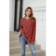 thumbnail image 4 of Blusa Tipo Túnica Informal con Cuello Redondo y Ligera para Mujer, Color Rojo Ladrillo L, 4 of 8