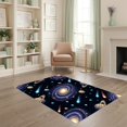 thumbnail image 2 of ODIKA 4'x6' Ultra-Soft Area Rug, Cosmic Themed Swirls Ringed Planets Shooting Stars Starry None Washable, Bare feet friendly, Silk-Touch for Bedroom Home office, 2 of 7