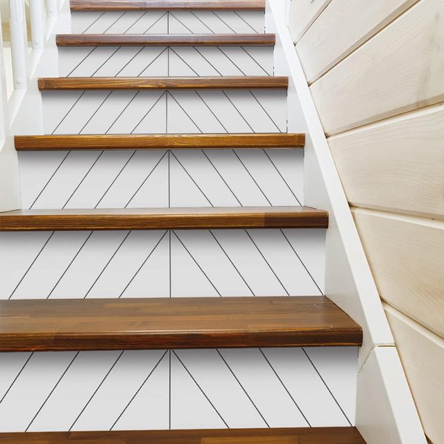 SelfAdhesive Vinyl Stair Riser Stickers Peel and Stick Staircase Decal .&#;x.Pure