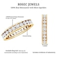 thumbnail image 6 of Rosec Jewels Certified Moissanite Eternity Ring for Women - Moissanite Wedding Band - D-VS1 Quality, 18K Yellow Gold, US 7.50, 6 of 7