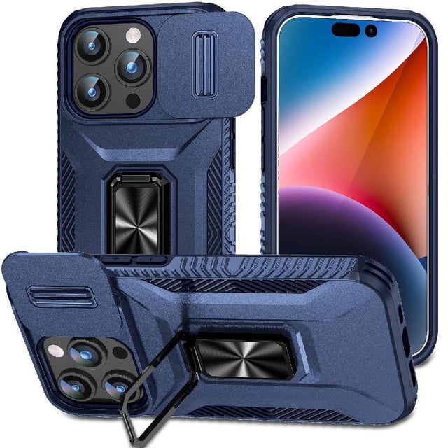 Funda para GANGXUN iPhone 15 Pro Max - Soporte metálico, Función magnética, Azul