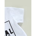 thumbnail image 6 of LMLYSoH Toddler Boys Summer 2pcs Outfits Letter Print Short Sleeve T-shirt and Stretch Casual Shorts Set, 6 of 8