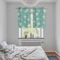 thumbnail image 6 of 2 Panels Kitchen Tier Curtains 39 Inch Length, Turquoise Beige Dandelion Grommets Window Treatment Curtain, Farmhouse Botanical Blossom Thermal Curtains Drapes for Living Room/Bathroom, 6 of 9