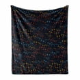 thumbnail image 1 of Dark Blue Soft Flannel Fleece Throw Blanket, Vibrant Colorful Stars and Flowers in the Dark Space Spring Inflorescence, Cozy Plush for Indoor and Outdoor Use, 60" x 80", Multicolor, by Ambesonne, 1 of 6