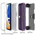 thumbnail image 6 of Xhy Samsung Galaxy A14 5G Case with Belt Clip Holster and Screen and Lens Protector Military Grade Heavy Duty 3 in 1 Shockproof Armor Rugged Durable for Galaxy A14 5G Phone - Purple+White, 6 of 8