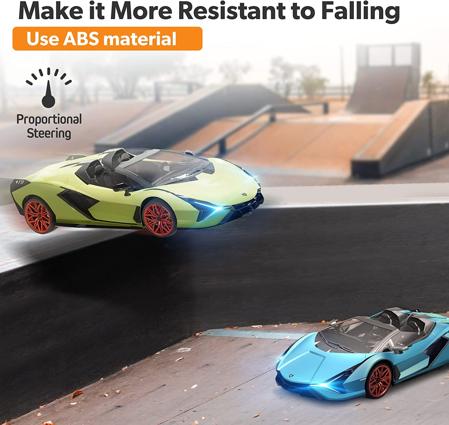 MIEBELY Lamborghini Remote Control Car, 1:12 Scale Lambo Rc Cars 7.4V 900mAh Officially Licensed 12Km/h Fast Toy Car with Led Light 2.4Ghz Model Car for Adults Boys Girls Birthday Ideas Gift - Green