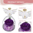 thumbnail image 3 of Rosa eterna con forma de ángel para niña, cubierta de cristal, regalo de vacaciones, decoración de rosas, regalo de cumpleaños para amigos y familiares, 3 of 5