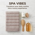 thumbnail image 5 of REGALWOVEN Pure Cotton Soft Hand Towels, Wavy Stripe Highly Absorbent Towels, 2 Pack Decorative Towel Set for Bathroom, Guest Room, Holiday Light Brown 29" x 13", 5 of 7