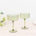 thumbnail image 1 of Efavormart 24-Pack Premium Disposable Cocktail Glasses – 10oz Dusty Sage Green Ribbed Plastic Coupe Champagne Cups with Detachable Stem & Base – Party & Event Drinkware, 1 of 4