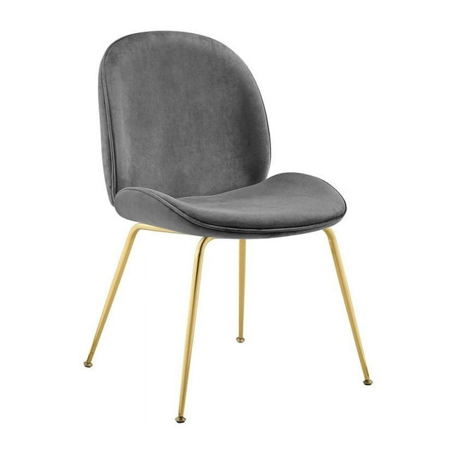 Chaise Plata Decor Velvet avec pieds en acier inoxydable doré