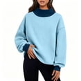 thumbnail image 2 of POROPL Sweatshirts for Women,Oversized Mock Neck Pullover Sweatshirt Casual Long Sleeve Fleece Top, 2 of 7
