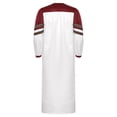 thumbnail image 4 of TiaoBug Men Color Block Clergy Church Robe Loose Fit Long Sleeve Graduation Maxi Gown Burgundy XXL, 4 of 7