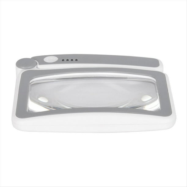 Lupa Iluminada para Lectura Cercana del Trabajo Lupa Rectangular con IluminacióN LED Plegable de Mano de 3,5 Aumentos