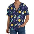 thumbnail image 3 of Wukai Astronaut Corgi Men's Casual Short-Sleeve Button Down Shirt - Lightweight Summer Dress Shirt for Daily Wear-, 3 of 7