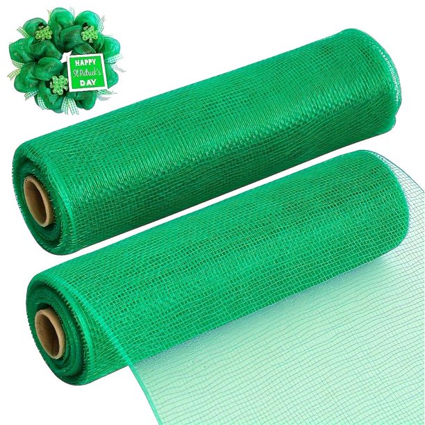 SGACAI ZIRYXQ 2 rollos de cinta de malla decorativa de 10 pulgadas x 30 pies para suministros de coronas, coronas para puertas de entrada, manualidades, decoración de árboles, Navidad, Año Nuevo, A