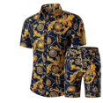 thumbnail image 1 of Conjunto deportivo de dos piezas para hombre Youthup con estampado floral: camiseta de manga corta y pantalón corto., 1 of 2