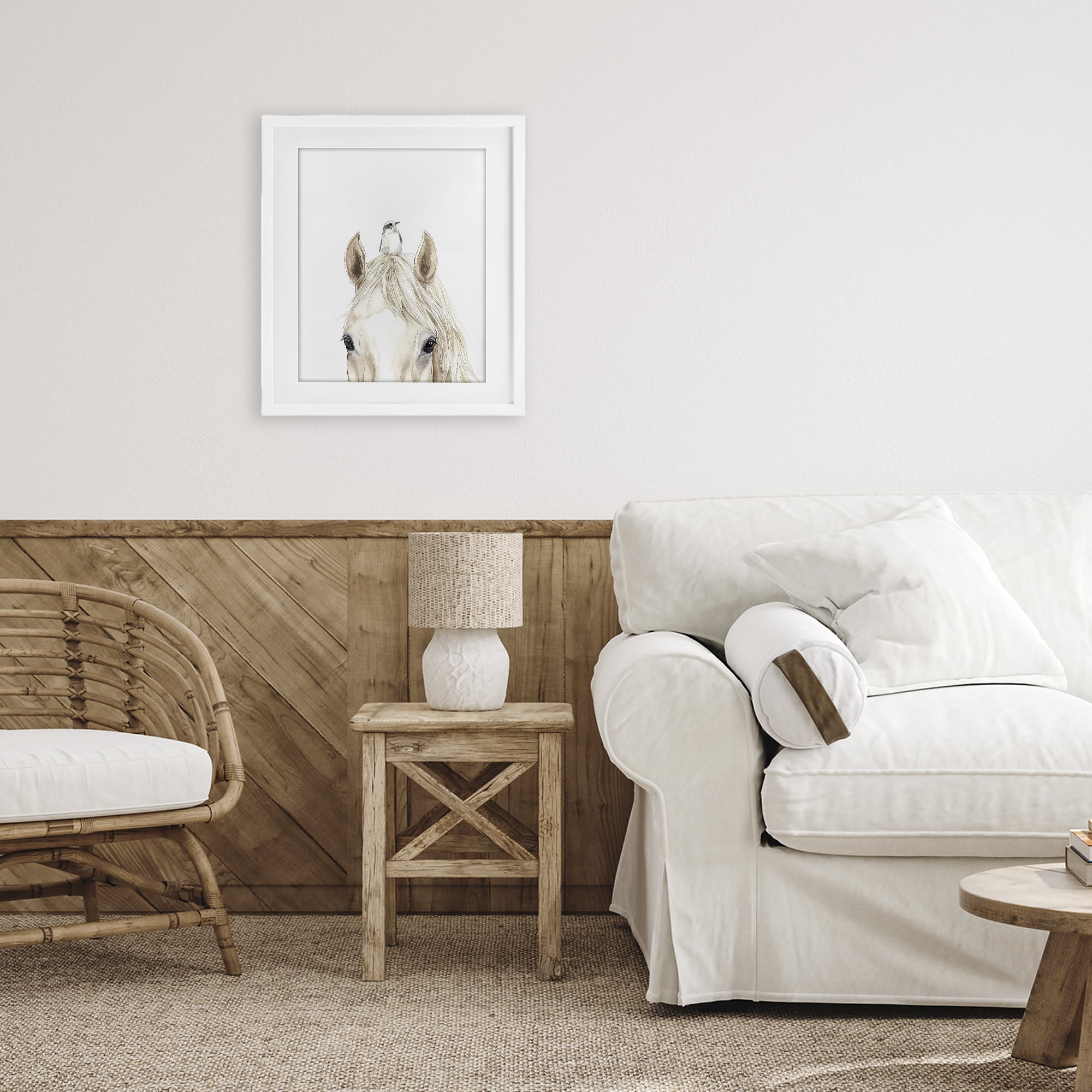 Stupell Industries Unexpected Guest Animals White Framed Print Under Glass, design by Svetlana Aleynikova