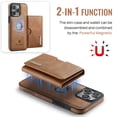 thumbnail image 4 of ELEHOLD Case for iPhone 15 Pro Max, Magnetic 2 in 1 Detachable Leather Wallet Case with Card Holder & Stand,Brown, 4 of 6