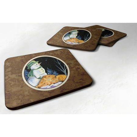 

Carolines Treasures SS8555FC Snowman with Lakeland Terrier Foam Coaster Set of 4 3 1/2 x 3 1/2 multicolor