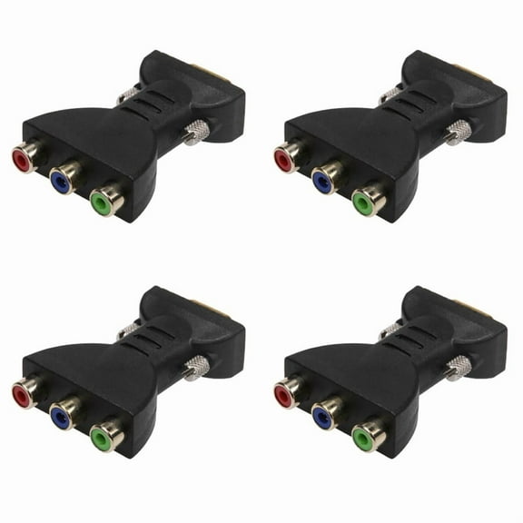 4X 3 RGB Female to HD 15-Pin VGA Style Component Video Jack Adapter Conventer
