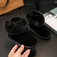 thumbnail image 4 of Miluxas Girls Kids Snow Boots Warm Fleece Lined Slip on Outdoor Winter Shoes Lightweight Comfy Short Boots（Little/Big Kids） Black 8.5(22), 4 of 9