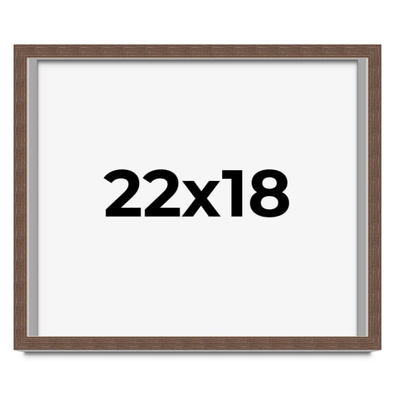 22x18 Shadow Box Frame Brown | 1.125 inches Deep Real Wood Rustic Shadowbox Display Frame | UV