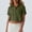 #440-Army Green, variant on TaTaai Women's Short Sleeve Crop Shirt with Button-Down Collar, Patch Pockets, Rolled Tab Sleeves, and Casual Modern Fit Gift
