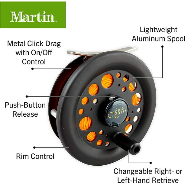 Martin Caddis Creek Fly Fishing Reel, Size 6/5 Single Action Fly