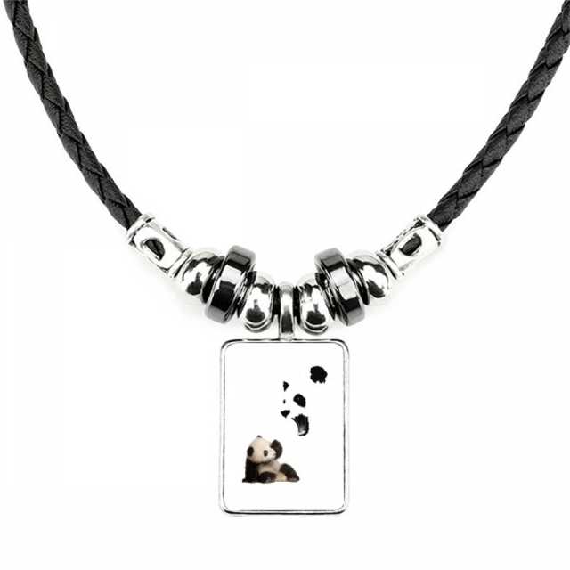 panda le enseñóa evitar emociones. collar a mano colgante de cuerda de cuero Unbranded M