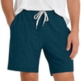 thumbnail image 2 of Mens Lounge Shorts Summer Elastic Waist Drawstring Straight Leg Relaxed Fit Casual Shorts with Pockets, 2 of 7