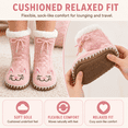 thumbnail image 6 of Muk Luks Kids Sweater Knit Slipper Socks, Soft Stitched Sole with Faux Fur Lining, PINK, S/M, 6 of 7