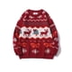 thumbnail image 2 of Suéter de punto con cuello redondo de jacquard con diseño de cervatillo navideño para mujer, jersey holgado retro de otoño e invierno, suéteres casuales de estilo holgado, 2 of 4