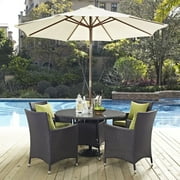 Modway Convene 7 Piece Outdoor Patio Dining Set in Espresso Peridot
