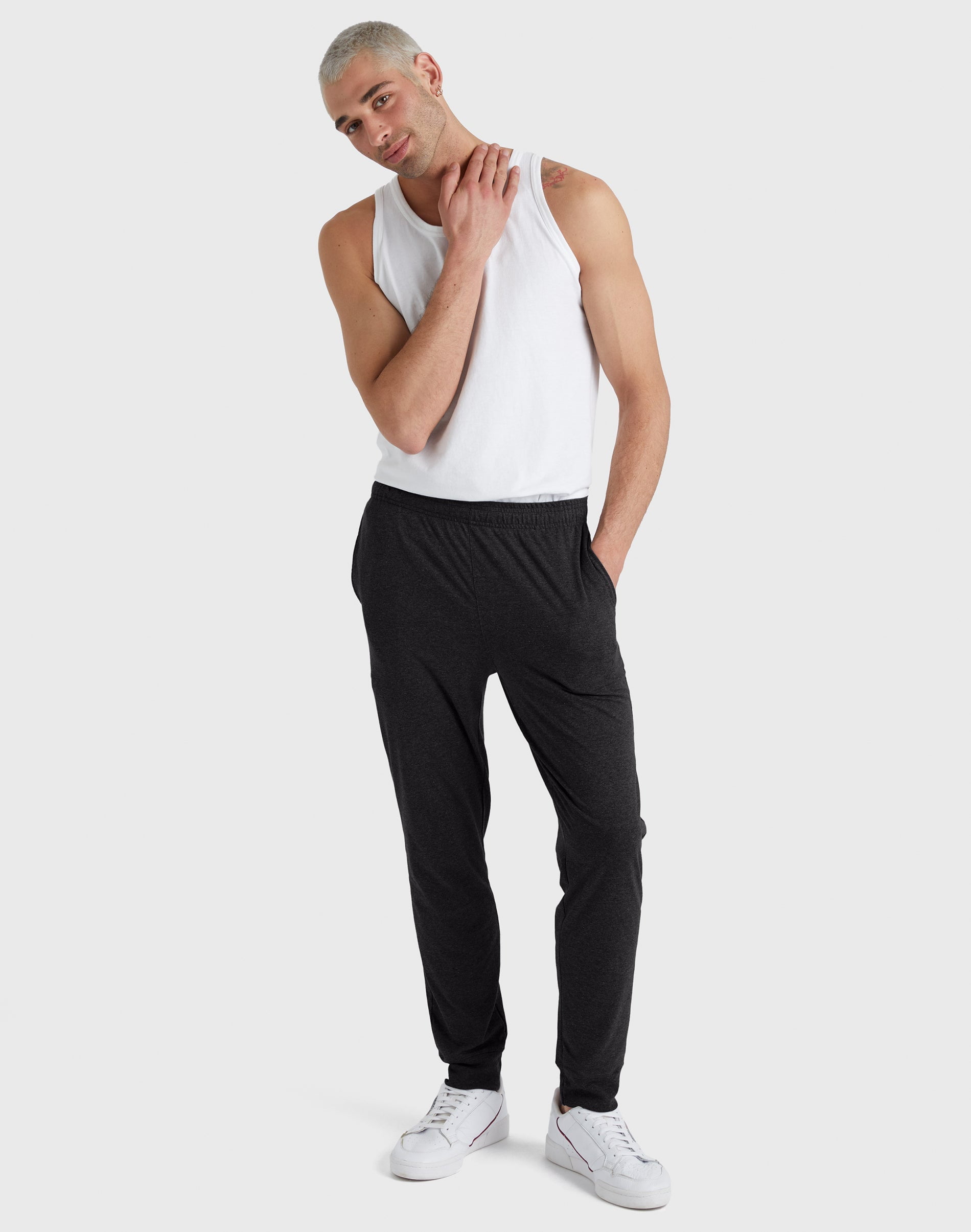 Hanes Originals Joggers Pockets Men's Tri-Blend Lightweight Drawcord Elastic Waistband 30.5" inseam