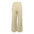 thumbnail image 4 of SELONE Palazzo Pants for Women High Waist High Rise Baggy Wide Leg Casual Long Pant Solid Color High-waist Loose Pants for Everyday Wear Running Errands Work Casual Event Khaki XXL, 4 of 4