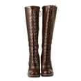 thumbnail image 5 of Ferwind Women's Lace-up Riding Boots High Chunky Heels Adult Brown  6, 5 of 5