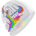 thumbnail image 1 of Wekity Swimming Cap Funny Cartoon Unicorn Rainbow Unisex Adult Wekity Polyester, 1 of 4