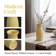 thumbnail image 2 of REGALWOVEN Small Ceramic Bud Vase Modern Cylinder Vase, Matte Ribbed Decorative Flower Vase for Desktop, Boho Home Decor Yellow 2.4"L x 2.4"W x 5.1"H, 2 of 5