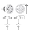 thumbnail image 4 of 0.40 Carat (ctw) 18K White Gold Round Cut White Diamond Ladies Cluster Flower Stud Earrings, 4 of 4
