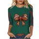 thumbnail image 3 of TaTaai Women Loose Casual Pullover Top Football Print Crew Neck 3/4 Sleeve Stylish Ladies Daily Outdoor Wear No Fading Soft Comfortable High-Rated Fashion T-Shirt Gift, 3 of 5