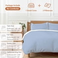 thumbnail image 6 of 3 Piece Pure Light Blue Duvet Cover Set Twin Size, Microfiber Comforter/Quilt Cover with Corner Ties and 2 Pillowcases, Simple Solid Color All Season Soft Bedding with Zipper Closure, 6 of 8