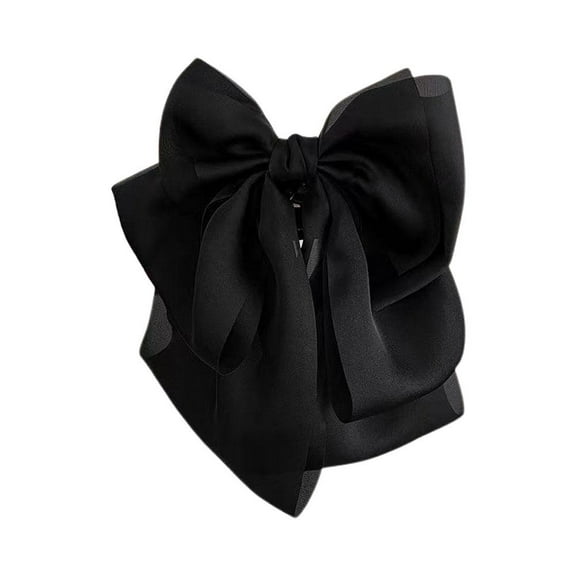 QHUDLV Retro Chiffon Lace Hair Clip – Big Bow Tie Claw Clamp – Women Girls