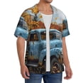 thumbnail image 2 of Honeii Rustic Vintage Truck Autumn for Men's Short-Sleeved Button-Up Collared Shirt Featuring A Pocket, Perfect for Beach Vacations, And Travel Adventures.-X-Large, 2 of 5
