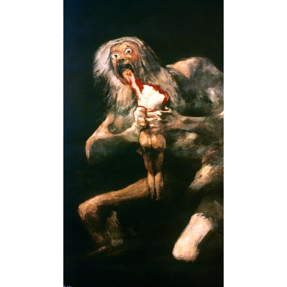 Goya : Saturne, 1819-23. /n'Saturne Mangeant Son Fils. Huile sur Toile par Francisco Goya, 1819-23. Impression d'Affiche par (24 x 36)