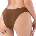 thumbnail image 3 of Gibobby Ropa interior termica Ropa interior de seda de hielo sin rastro para mujer Pantalones de triángulo sexy cómodos de cintura media(Café， XL), 3 of 4