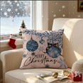 thumbnail image 2 of Luoshdecor Christmas Pillow Covers,18x18 in Decorative Farmhouse Snowman Christmas Tree Blue White Pillow Covers for Winter Holiday Home Sofa Decoration, 2 of 6