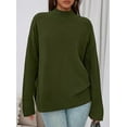thumbnail image 5 of PRETTYGARDEN Womens Fall Casual Long Sleeve Tops Loose Mock Neck Drop Shoulder Knit Going Out Pullover Sweaters, 5 of 10