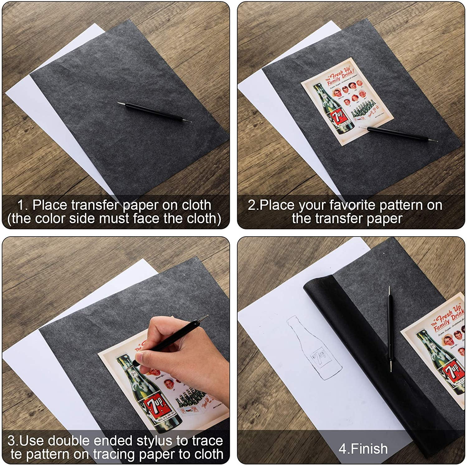 Easy Graphite Transfer Graphite Transfer Paper 100 Sheets Black Carbon Transfer Tracing ...