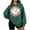 Green, variant on Sweatshirt for Women Crewneck Christmas Santa Claus Print Plush Shirt Long Sleeve Pullover Loose Tops